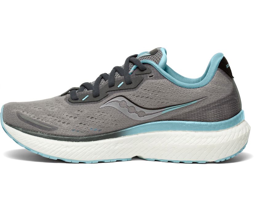 Saucony Triumph 19 Wide Women's Running Shoes Grey / Turquoise | Canada 213TCEV